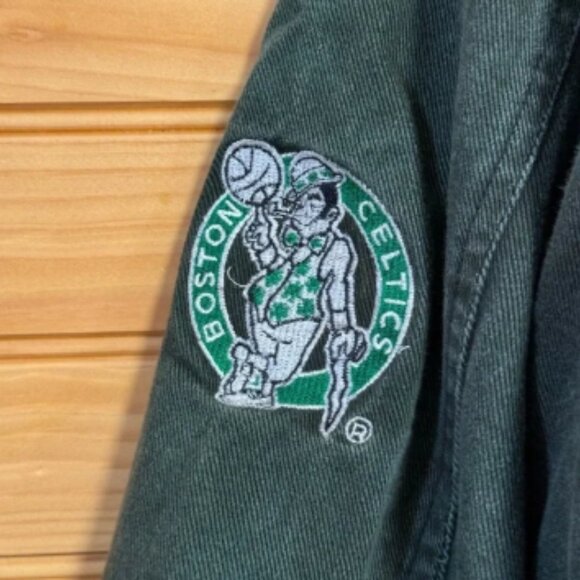 Vintage Fans Choice! NBA Boston Celtics Black and Green Varsity Jean Jacket L - Picture 7 of 7